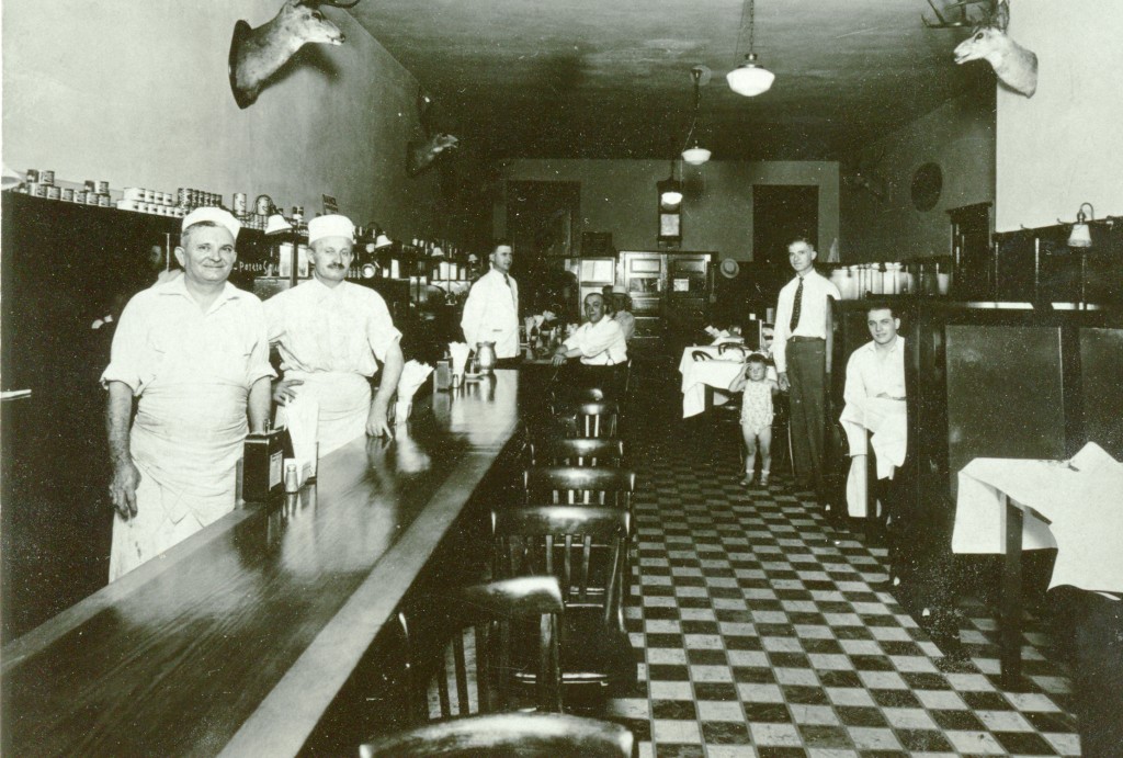 Interior of the original Grand Cafe, though some the fixtures and furnishings were used in the current building. Courtesy of Helen Sargent