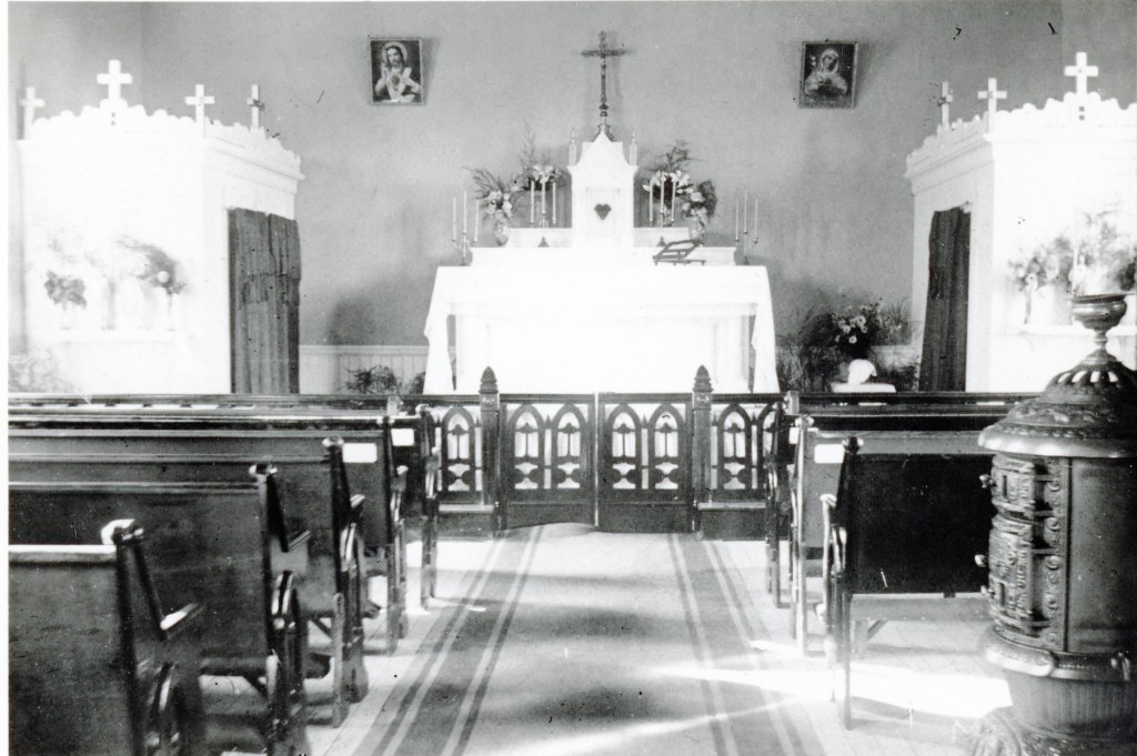 The original altar at Sacred Heart, circa 1910. Courtesy of Milton Mallery