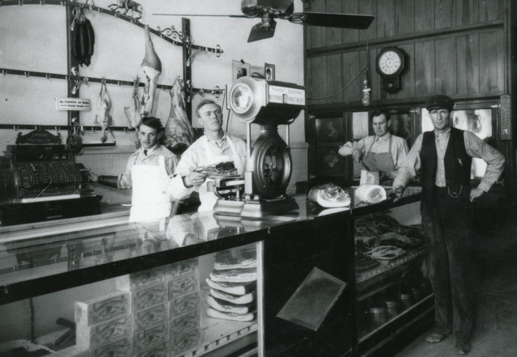 D. Wood & Sons Butcher Shop, Susanville, 1914. Courtesy of Verna M. Wood