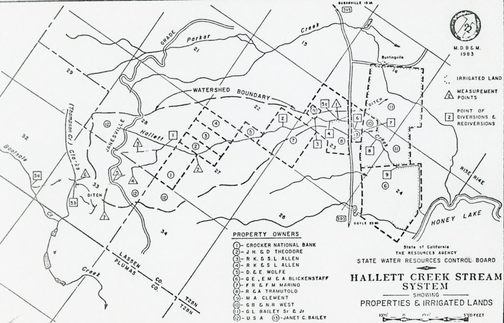 Map of the Hallett Creek adjudication.