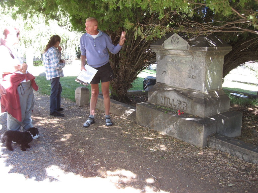 The grave of Andrew Miller was the last stop on the tour. October 1, 2016