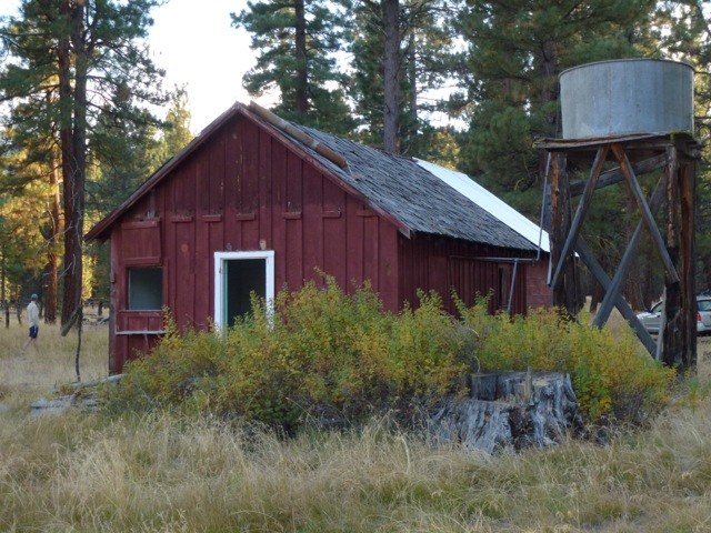 Cabin and water tank at Papoose, 2011.