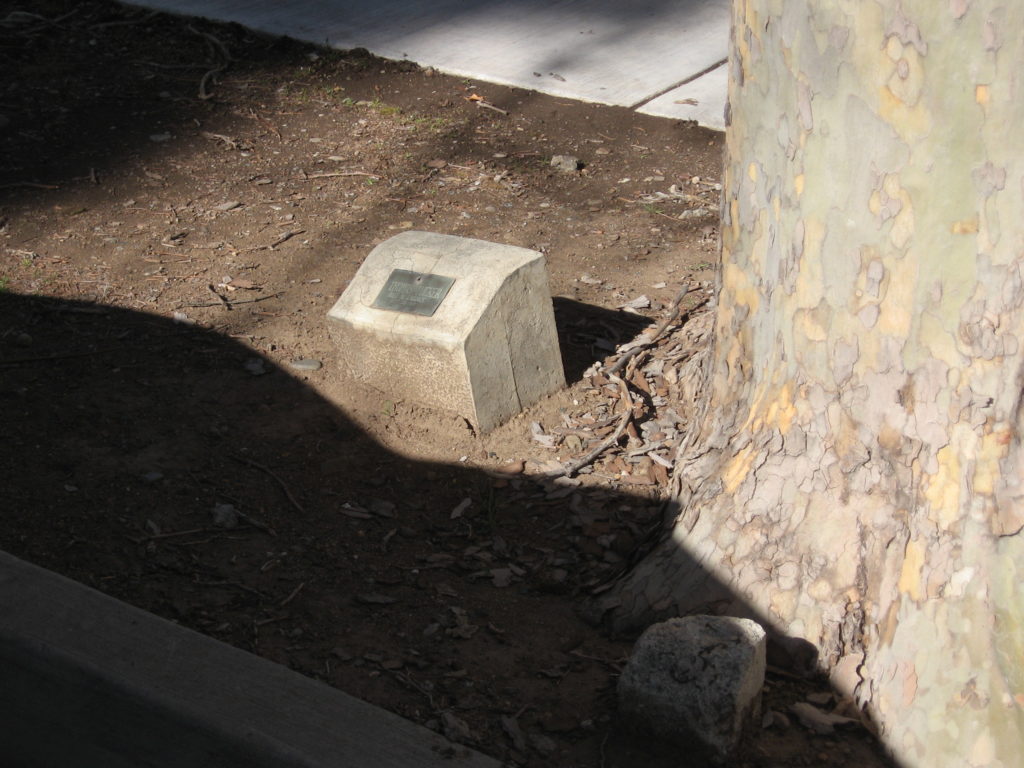 Thomas Tucker's marker at the Lassen County Courthouse.