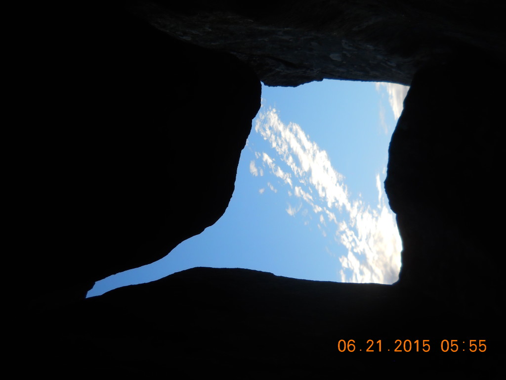 Peering through the roof of the sunrise chamber