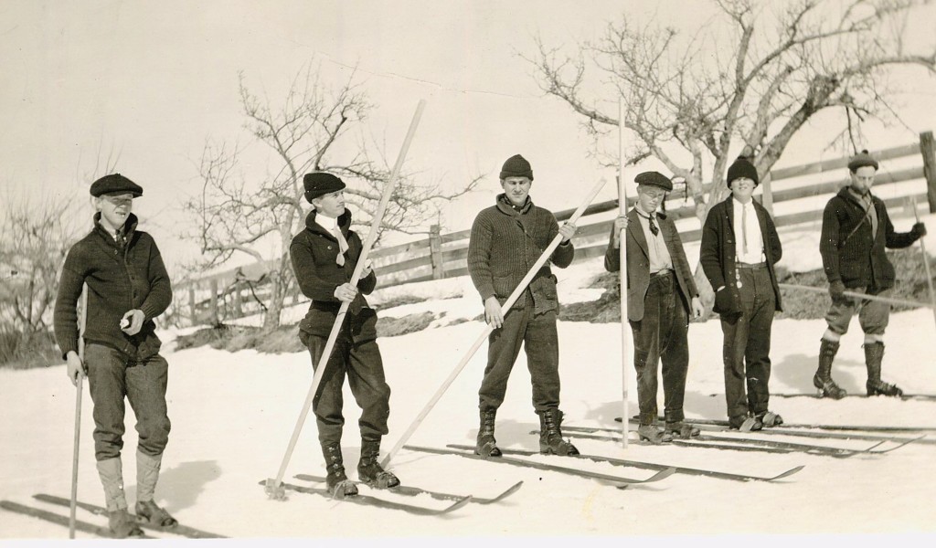 Lassen High faculty and student skiers, 1917. D.M. Durst Collection