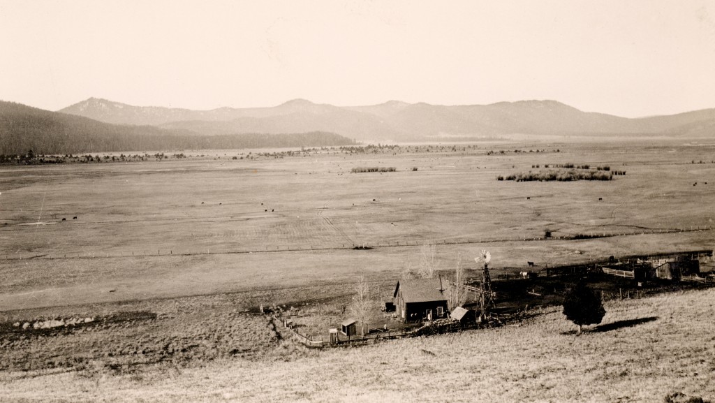 Lower portion of Willow Creek Valley, parts would have been flooded by the dam project, 1926. Courtesy of Lola L. Tanner