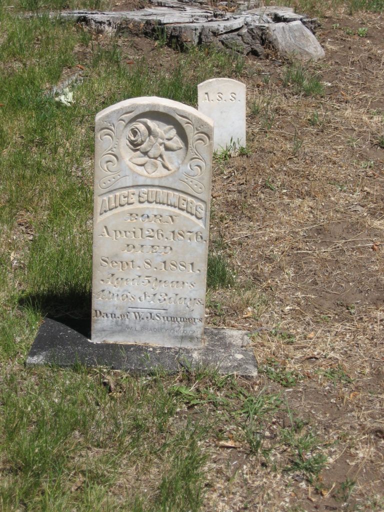 The grave of Alice Summers, Susanville Cemetery, June 11, 2016.