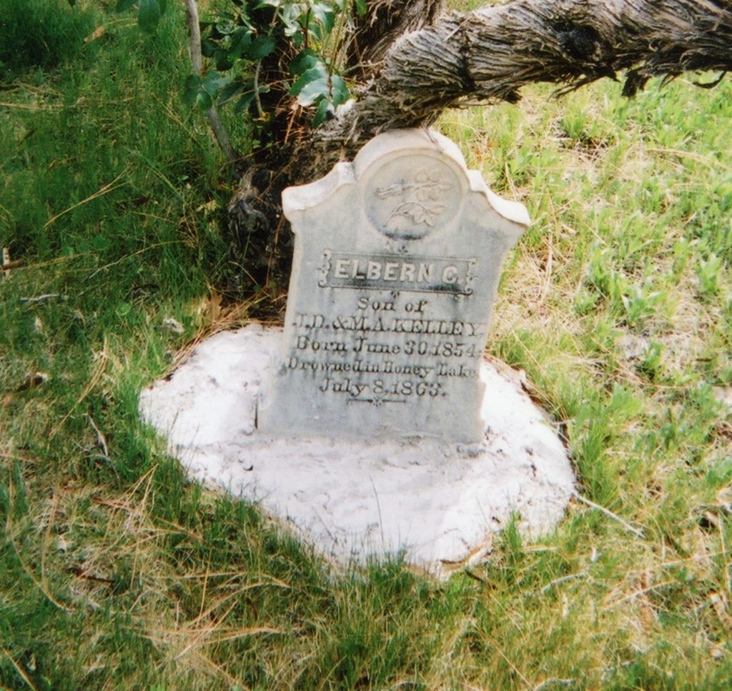 Elbern Kelley's grave, Susanville Cemetery, 2002.